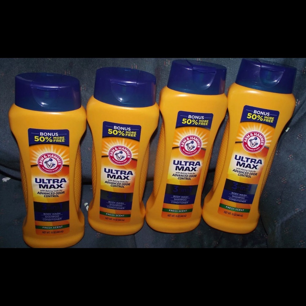 4 Arm & Hammer 3 in 1 Utra Max Shampoo/body wash
